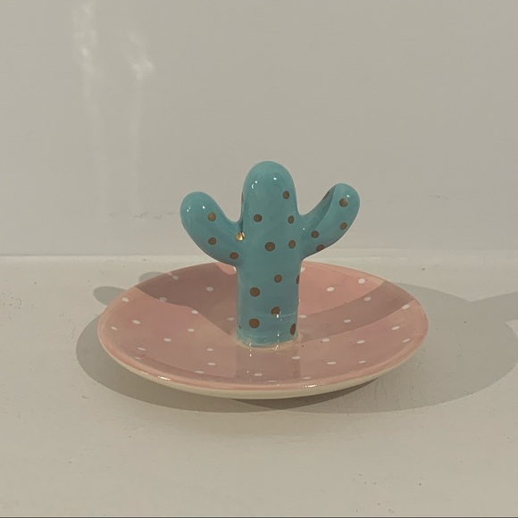 Cute Boho Cactus Ring Jewelry Holder Display Trinket Earrings Earphone Container - Picture 3 of 3